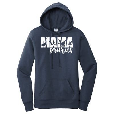 Mama Saurus T Rex Dinosaur Funny Mama Saurus Mother's Day Women's Pullover Hoodie