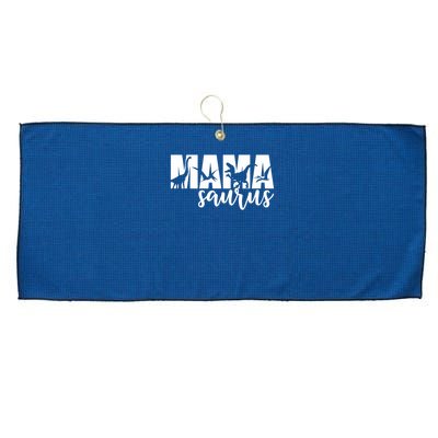 Mama Saurus T Rex Dinosaur Funny Mama Saurus Mother's Day Large Microfiber Waffle Golf Towel