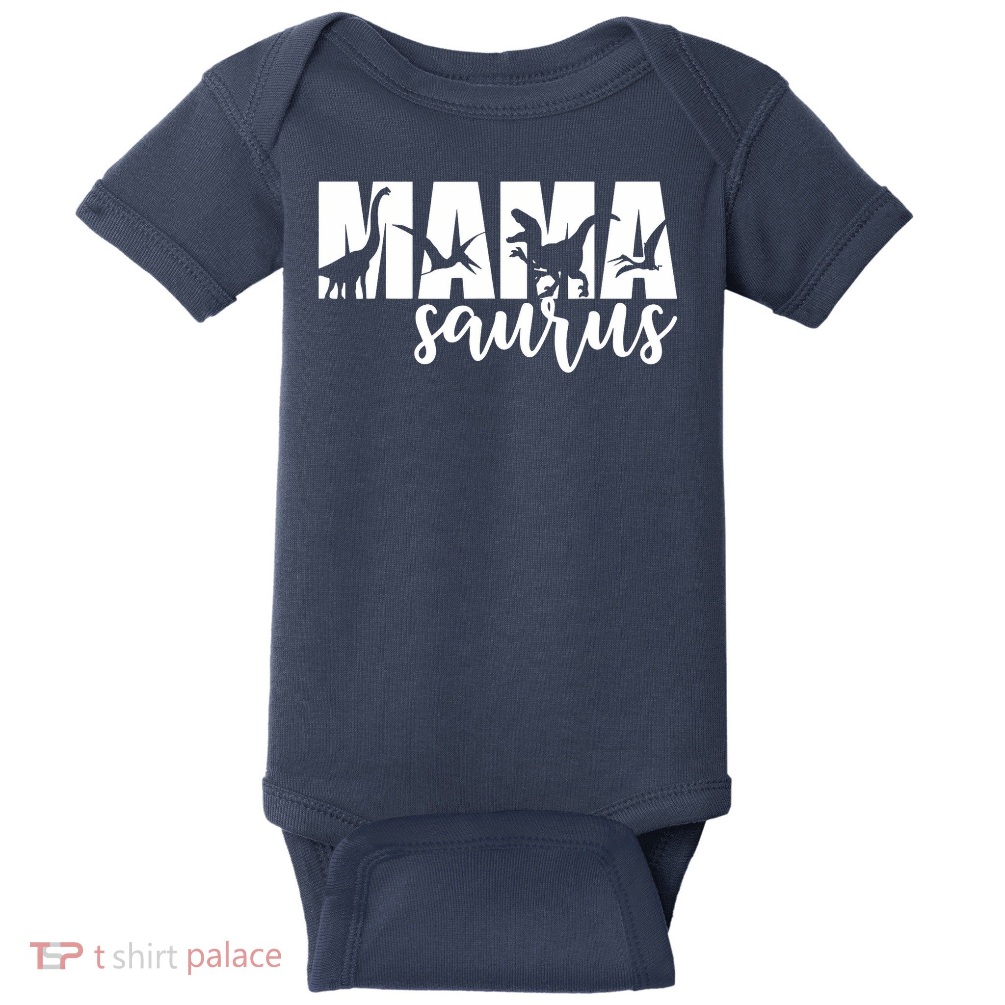 Mama Saurus T Rex Dinosaur Funny Mama Saurus Mother's Day Baby Bodysuit
