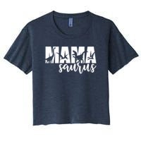 Mama Saurus T Rex Dinosaur Funny Mama Saurus Mother's Day Women's Crop Top Tee