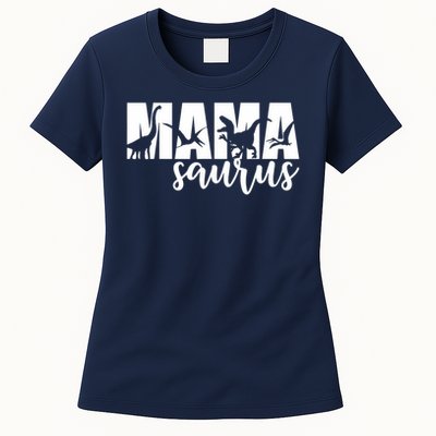 Mama Saurus T Rex Dinosaur Funny Mama Saurus Mother's Day Womens T-Shirt