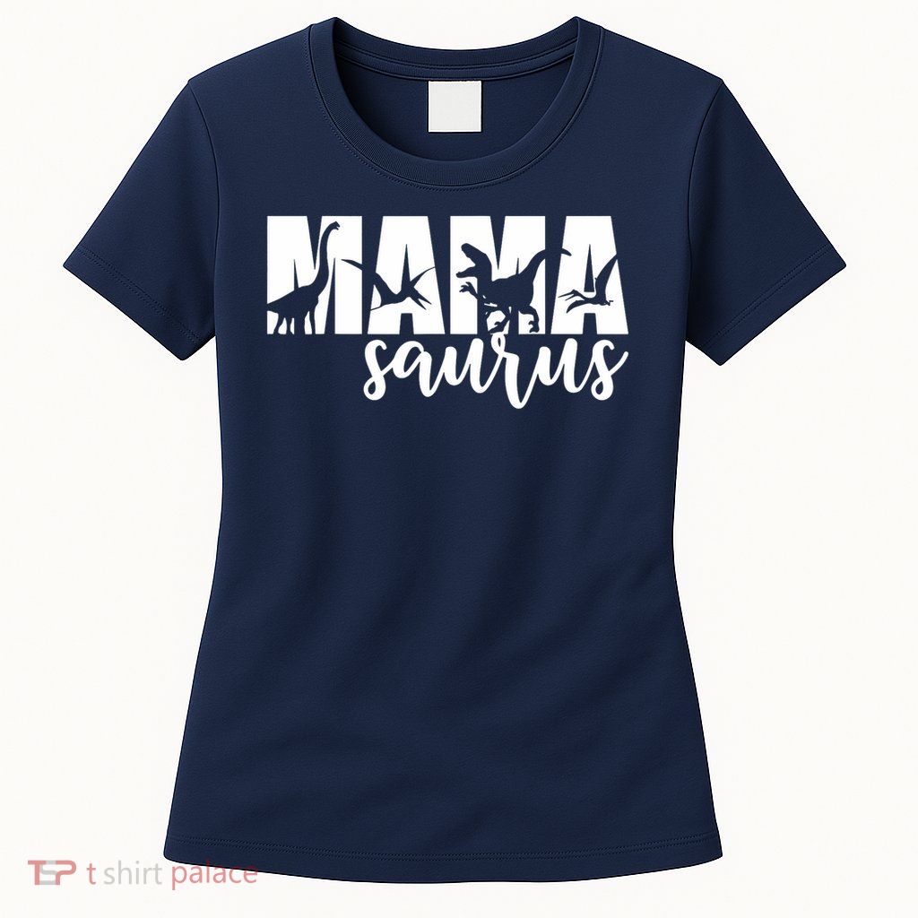 Mama Saurus T Rex Dinosaur Funny Mama Saurus Mother's Day Womens T-Shirt