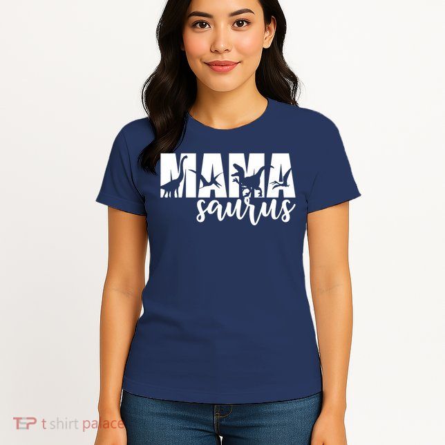 Mama Saurus T Rex Dinosaur Funny Mama Saurus Mother's Day Womens T-Shirt