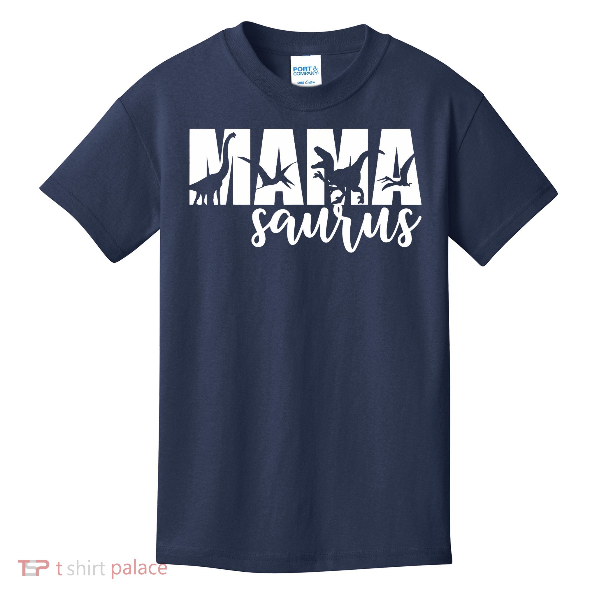 Mama Saurus T Rex Dinosaur Funny Mama Saurus Mother's Day Kids T-Shirt