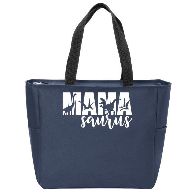 Mama Saurus T Rex Dinosaur Funny Mama Saurus Mother's Day Zip Tote Bag