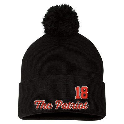 Matthew Slater The Patriot Captain 18 Pom Pom 12in Knit Beanie