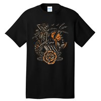 Mermaid Skeleton Traditional Tattoo Old School Tattoo Flash Tall T-Shirt