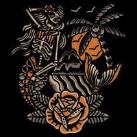 Mermaid Skeleton Traditional Tattoo Old School Tattoo Flash Impact Tech Backpack