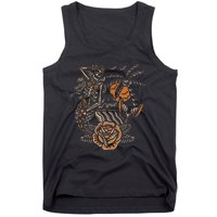 Mermaid Skeleton Traditional Tattoo Old School Tattoo Flash Tank Top