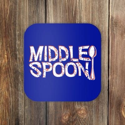 Middle Spoon Throuple Poly Polyamory Spooning Threesome Cute Gift Coaster