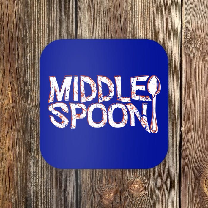 Middle Spoon Throuple Poly Polyamory Spooning Threesome Cute Gift Coaster