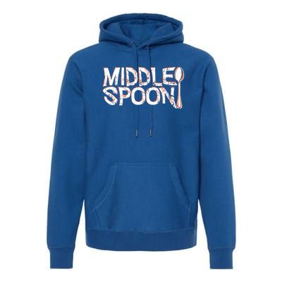 Middle Spoon Throuple Poly Polyamory Spooning Threesome Cute Gift Premium Hoodie