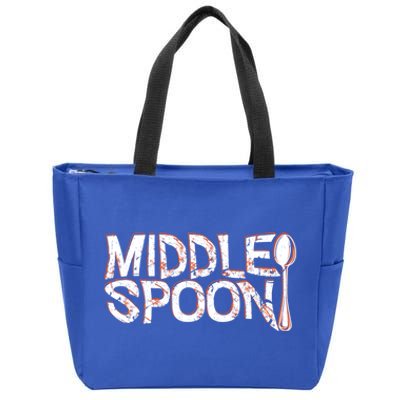 Middle Spoon Throuple Poly Polyamory Spooning Threesome Cute Gift Zip Tote Bag