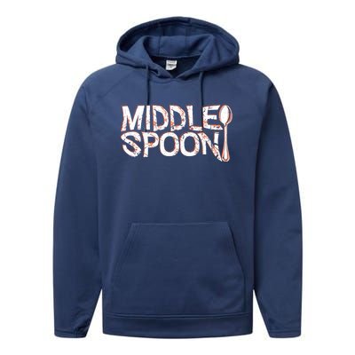 Middle Spoon Throuple Poly Polyamory Spooning Threesome Cute Gift Performance Fleece Hoodie