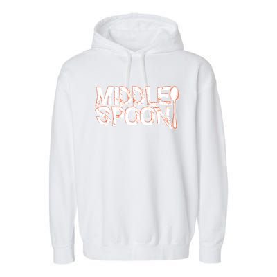 Middle Spoon Throuple Poly Polyamory Spooning Threesome Cute Gift Garment-Dyed Fleece Hoodie