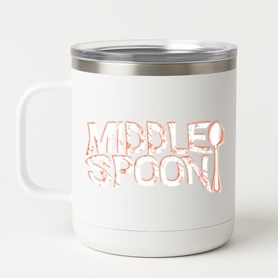 Middle Spoon Throuple Poly Polyamory Spooning Threesome Cute Gift 12 oz Stainless Steel Tumbler Cup