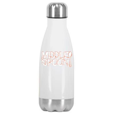 Middle Spoon Throuple Poly Polyamory Spooning Threesome Cute Gift Stainless Steel Insulated Water Bottle