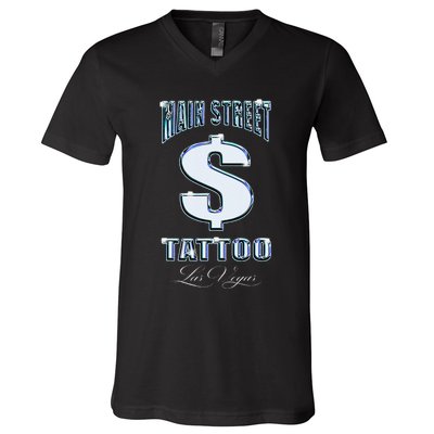 Main Street Tattoo Las Vegas V-Neck T-Shirt