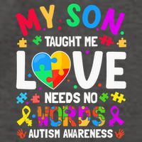 My Son Taught Me Love Needs No Words Autism For Mom Dad Vector Backpack
