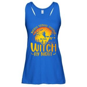 Middle School Teacher By Day Witch By Night Teacher His/Her Gift Ladies Essential Flowy Tank