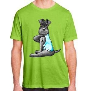 Miniature Schnauzer Tattoos I Love Dad Gift FatherS Day Gift Adult ChromaSoft Performance T-Shirt