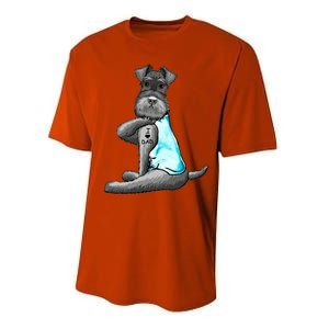 Miniature Schnauzer Tattoos I Love Dad Gift FatherS Day Gift Performance Sprint T-Shirt