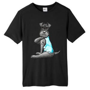 Miniature Schnauzer Tattoos I Love Dad Gift FatherS Day Gift Tall Fusion ChromaSoft Performance T-Shirt