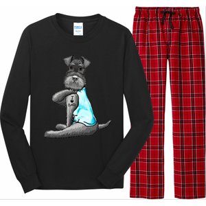 Miniature Schnauzer Tattoos I Love Dad Gift FatherS Day Gift Long Sleeve Pajama Set