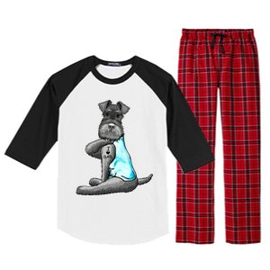 Miniature Schnauzer Tattoos I Love Dad Gift FatherS Day Gift Raglan Sleeve Pajama Set