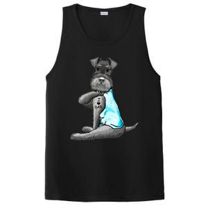 Miniature Schnauzer Tattoos I Love Dad Gift FatherS Day Gift PosiCharge Competitor Tank