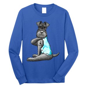 Miniature Schnauzer Tattoos I Love Dad Gift FatherS Day Gift Long Sleeve Shirt