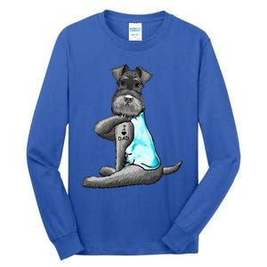 Miniature Schnauzer Tattoos I Love Dad Gift FatherS Day Gift Tall Long Sleeve T-Shirt