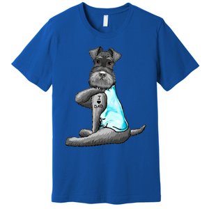 Miniature Schnauzer Tattoos I Love Dad Gift FatherS Day Gift Premium T-Shirt