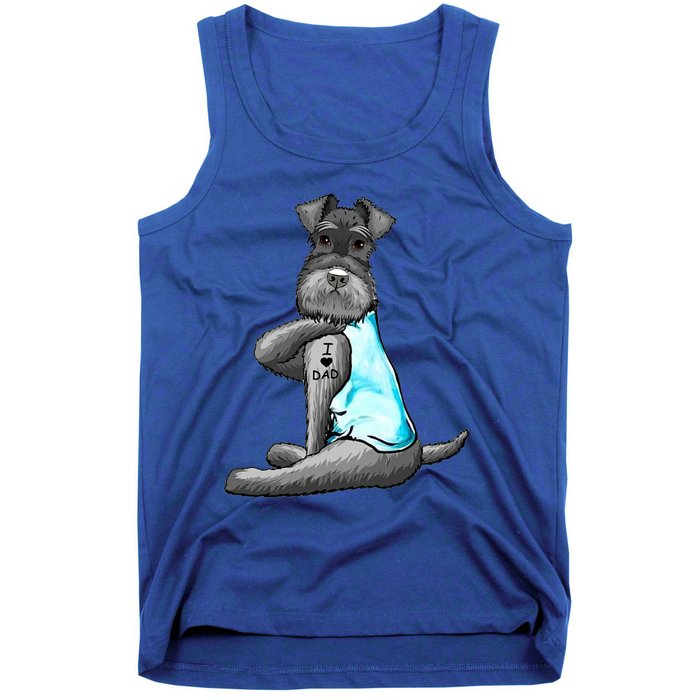 Miniature Schnauzer Tattoos I Love Dad Gift FatherS Day Gift Tank Top