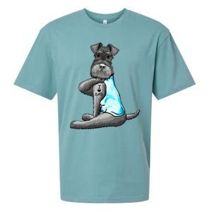 Miniature Schnauzer Tattoos I Love Dad Gift FatherS Day Gift Sueded Cloud Jersey T-Shirt