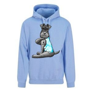 Miniature Schnauzer Tattoos I Love Dad Gift FatherS Day Gift Unisex Surf Hoodie