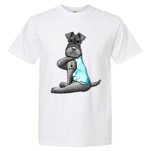 Miniature Schnauzer Tattoos I Love Dad Gift FatherS Day Gift Garment-Dyed Heavyweight T-Shirt