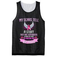 My Scars Tell A Story Breast Cancer Mesh Reversible Basketball Jersey Tank