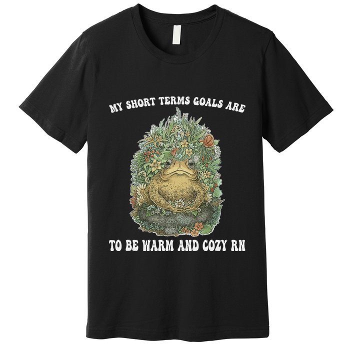 My Short Terms Goals Are To Be Warm And Cozy In Premium T-Shirt