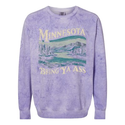 Minnesota Souvenir Travel Humor Bring Ya Ass Colorblast Crewneck Sweatshirt