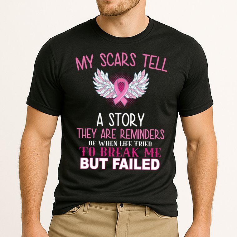 My Scars Tell A Story Breast Cancer Survivor Quote Performance Shirt