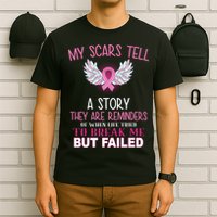 My Scars Tell A Story Breast Cancer Survivor Quote T-Shirt