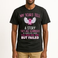 My Scars Tell A Story Breast Cancer Survivor Quote Tall T-Shirt