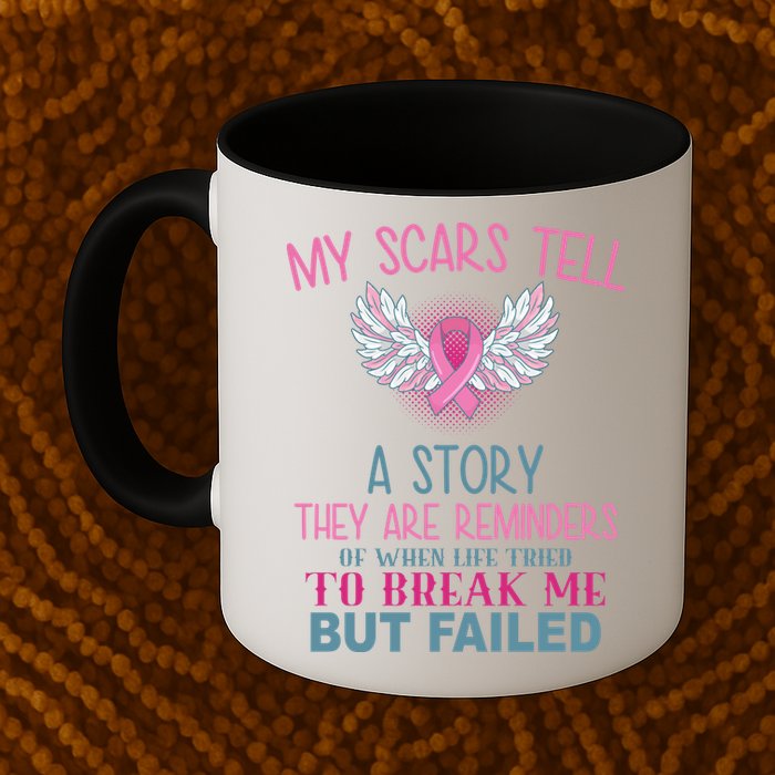 My Scars Tell A Story Breast Cancer Survivor Quote Mug