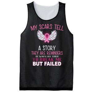 My Scars Tell A Story Breast Cancer Survivor Quote Mesh Reversible Basketball Jersey Tank