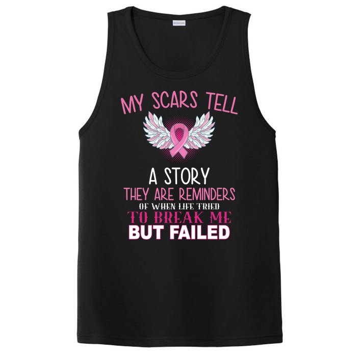 My Scars Tell A Story Breast Cancer Survivor Quote PosiCharge Competitor Tank