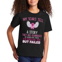 My Scars Tell A Story Breast Cancer Survivor Quote Kids T-Shirt