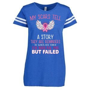 My Scars Tell A Story Breast Cancer Survivor Quote Enza Ladies Jersey Football T-Shirt