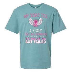 My Scars Tell A Story Breast Cancer Survivor Quote Sueded Cloud Jersey T-Shirt