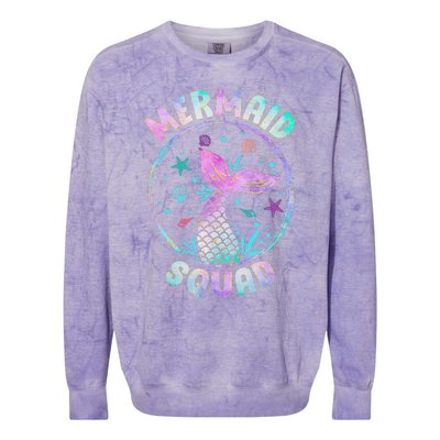 Mermaid Squad Themed Birthday Party Mermaids Family Matching Colorblast Crewneck Sweatshirt